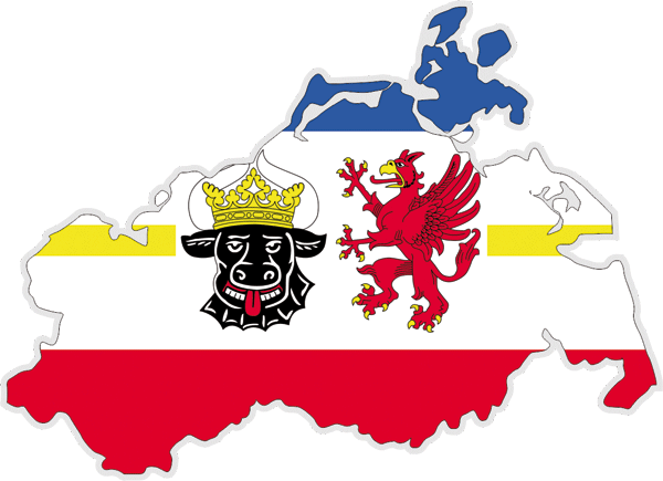 Karte mit Wappen Mecklenburg-Vorpommern